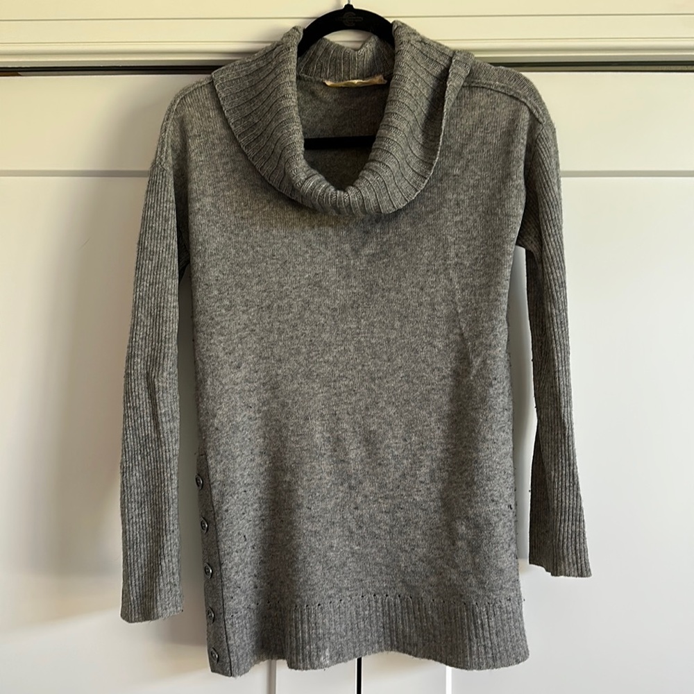 Anthropologie HWR gray cashmere cowl neck sweater